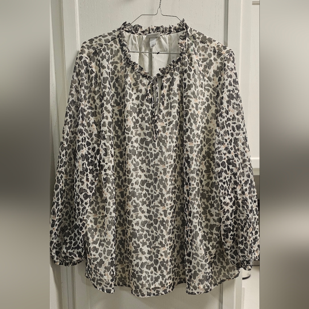 4XL Leopard blouse Ava&Viv